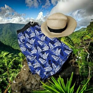 OP Hawaiian Polonesian Print Board Shorts Hook Loop Drawstring size 33